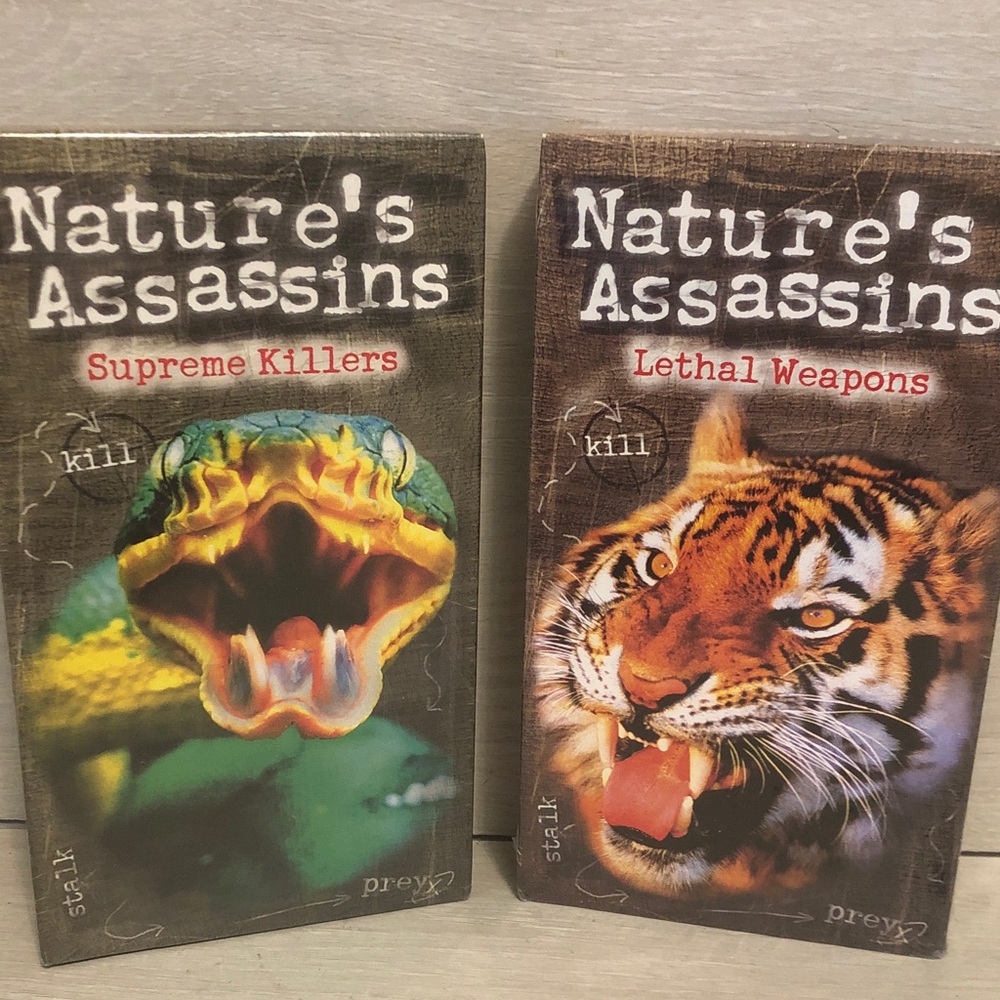 Nature's Assassins VHS Wildlife Deadly Animals Bundle Lot of 2 BBC Time Life NEW
